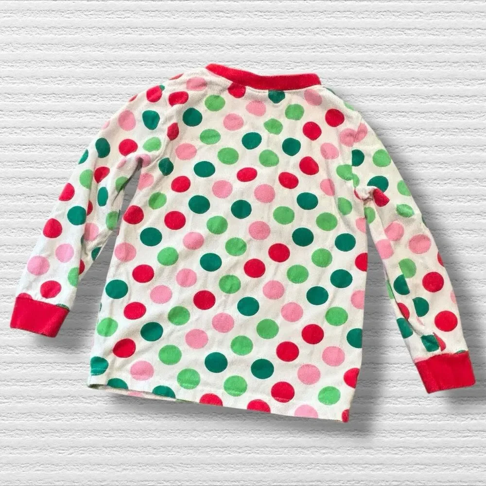 Classic Whimsy Santa Pajama Top Toddler 3T Christmas Polka Dot Sleep Shirt